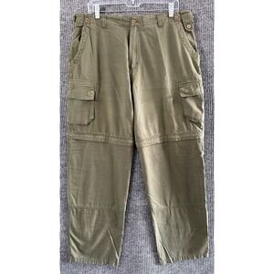 Decathlon Geologic Mens Convertible Cargo Pants Size 36 Green Outdoor High Rise